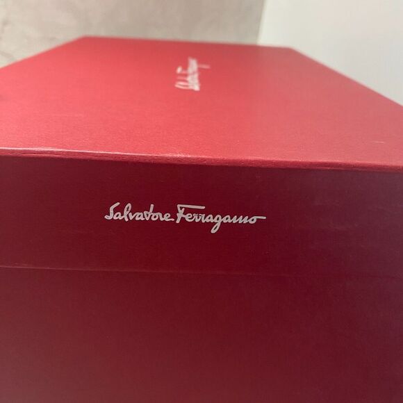 Salvatore Ferragamo Red Cardboard Shoes Empty Box - L 13.5" x W 8.5" x H‎ 5" - Picture 5 of 12